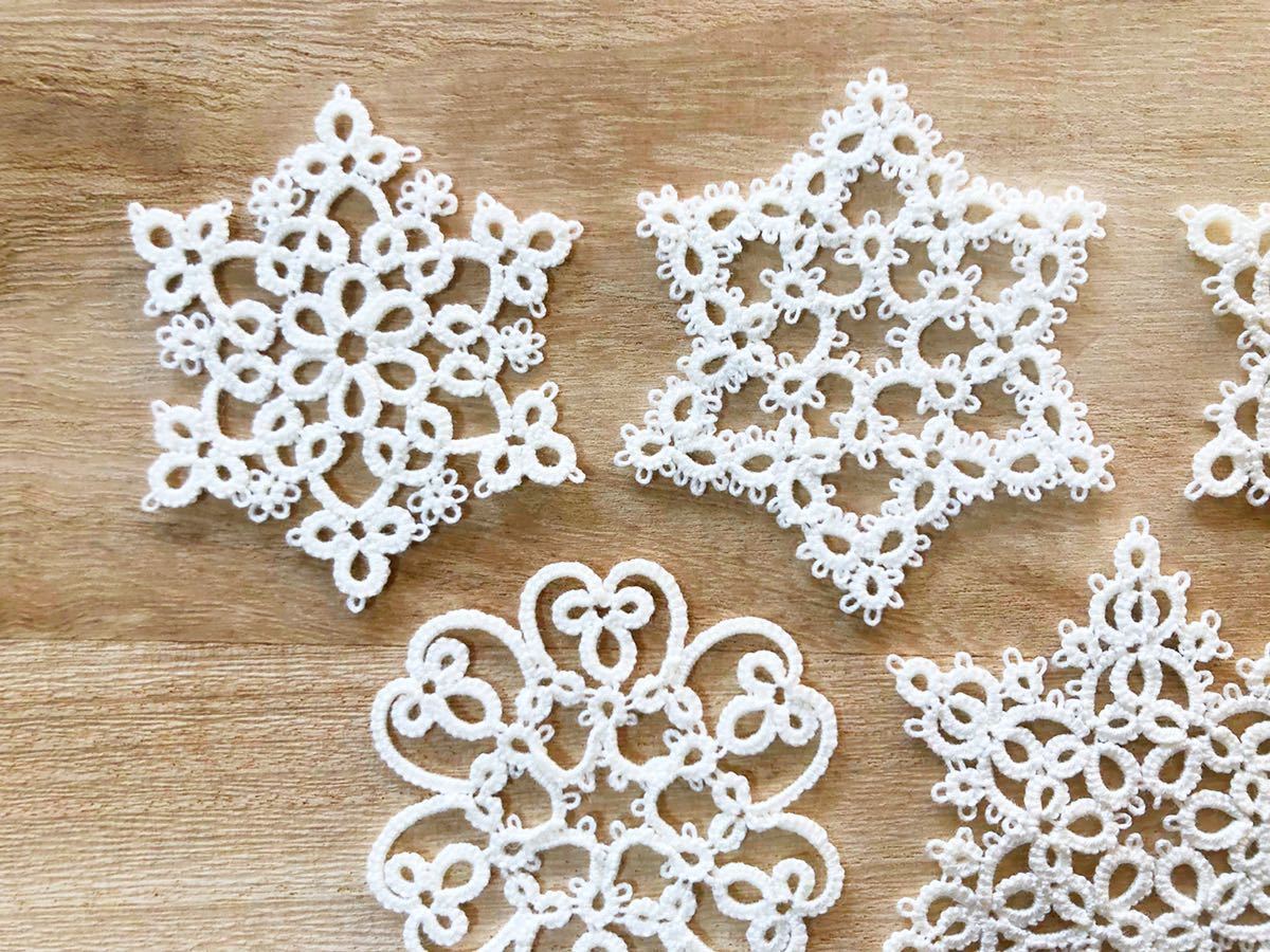 タティングレース 雪の結晶 花 桜 モチーフ 手編み ハンドメイド 手芸素材 レース編み 編物 売買されたオークション情報 Yahooの商品情報をアーカイブ公開 オークファン Aucfan Com