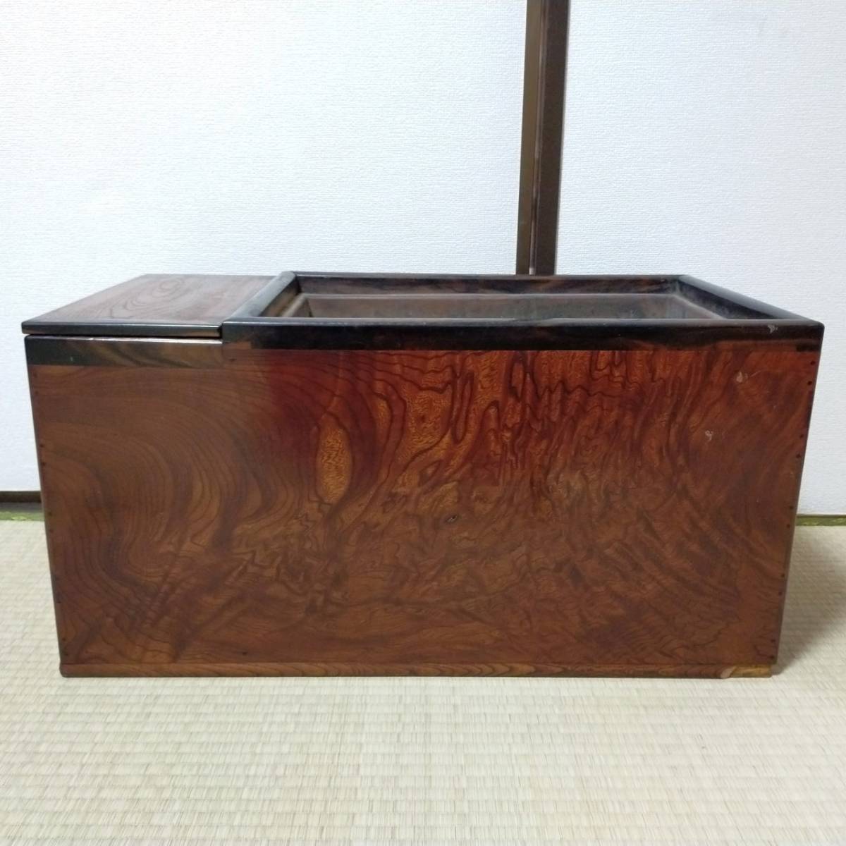 火箸 灰 関東火鉢 欅火鉢 五徳 銅炉 W約72cm D約39cm H約39cm -関東