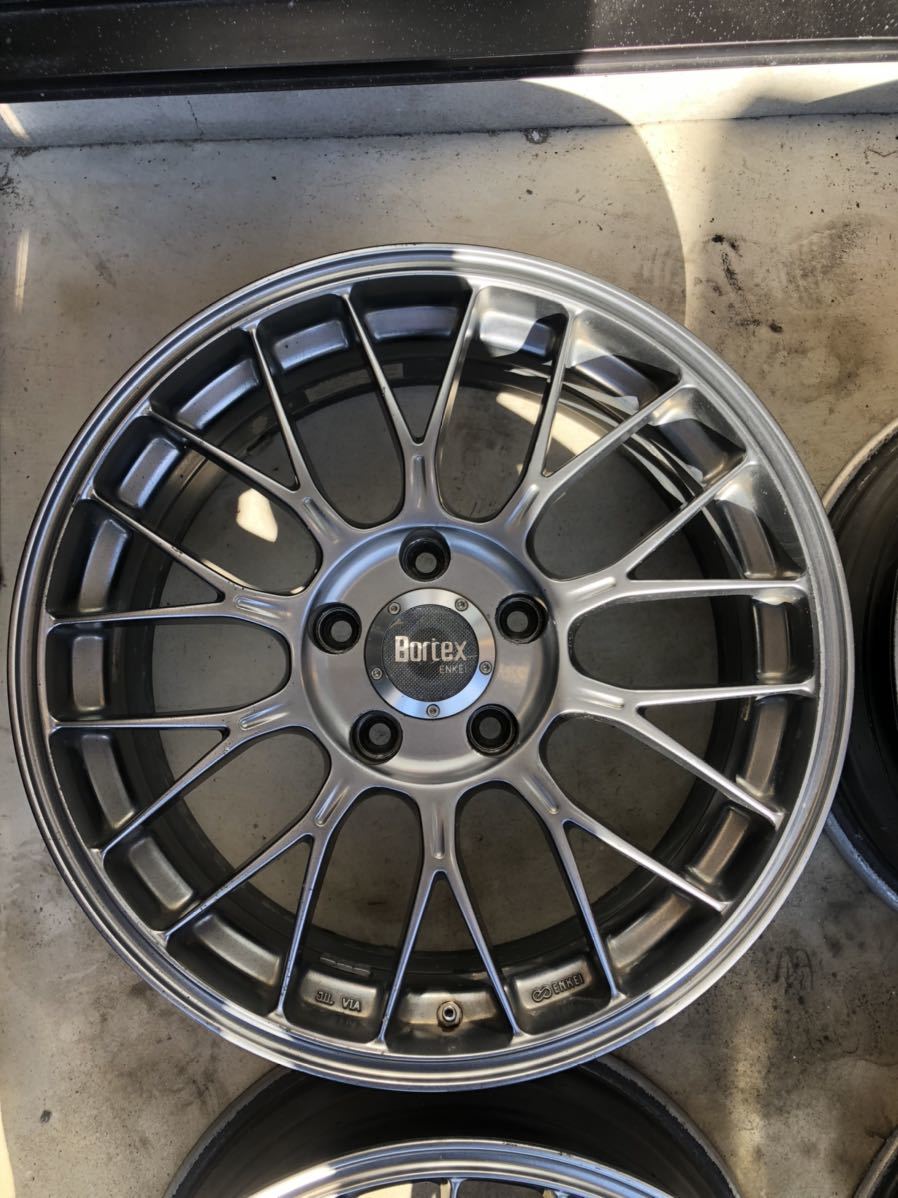 1円スタート 軽量 ENKEI ホイール Bortex 17インチ7j エンケイ 4本セット BBS メッシュホイール 5穴 114.3(社外 ...