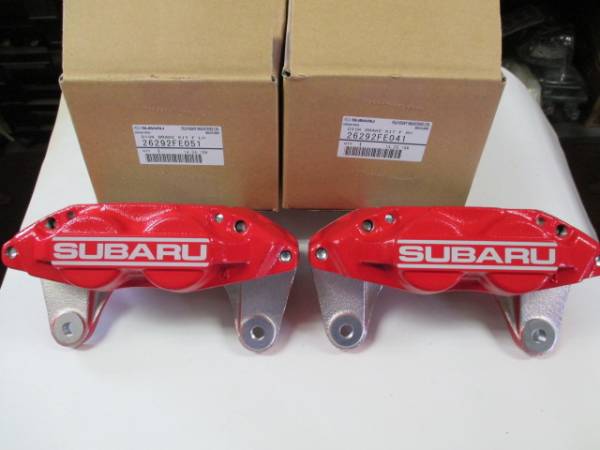 送料税込 スバル純正4POT赤キャリパー 26292FE0418A 26292FE0518A 