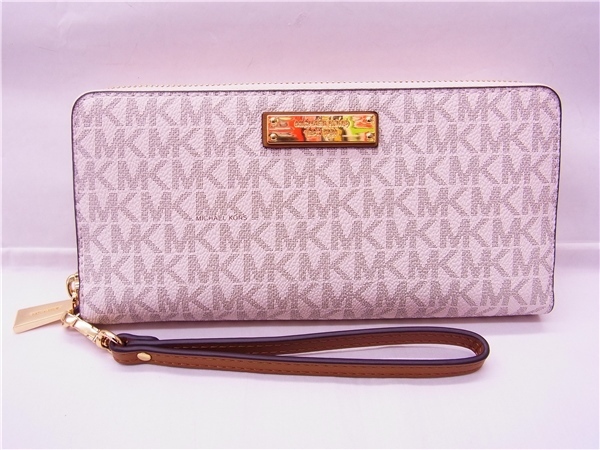◎ MICHAEL KORS ◎ マイケルコース MKロゴ PVC×レザー 長財布 