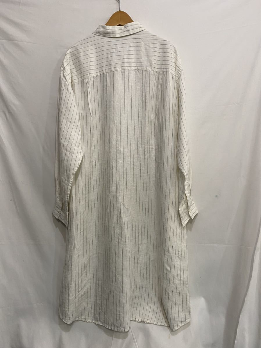 タグ付き Muji 無印良品 ストライプ ロングリネンシャツワンピース 麻100 白 ホワイト Sizem Mサイズ 売買されたオークション情報 Yahooの商品情報をアーカイブ公開 オークファン Aucfan Com