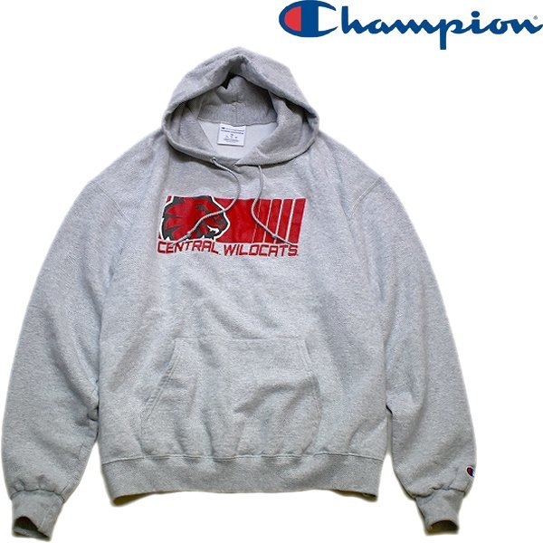 1点物◇チャンピオンプリントスウェットパーカー古着メンズXL