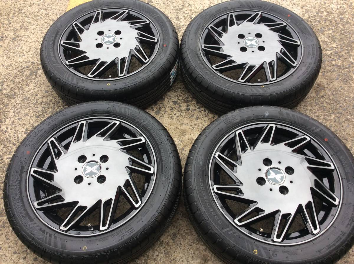 M5060 ハスラー フレアクロスオーバー キャスト ピクシスジョイ 等にブラッククリア 15インチアルミ＆165/60R15 未使用 夏タイヤ4本組☆彡