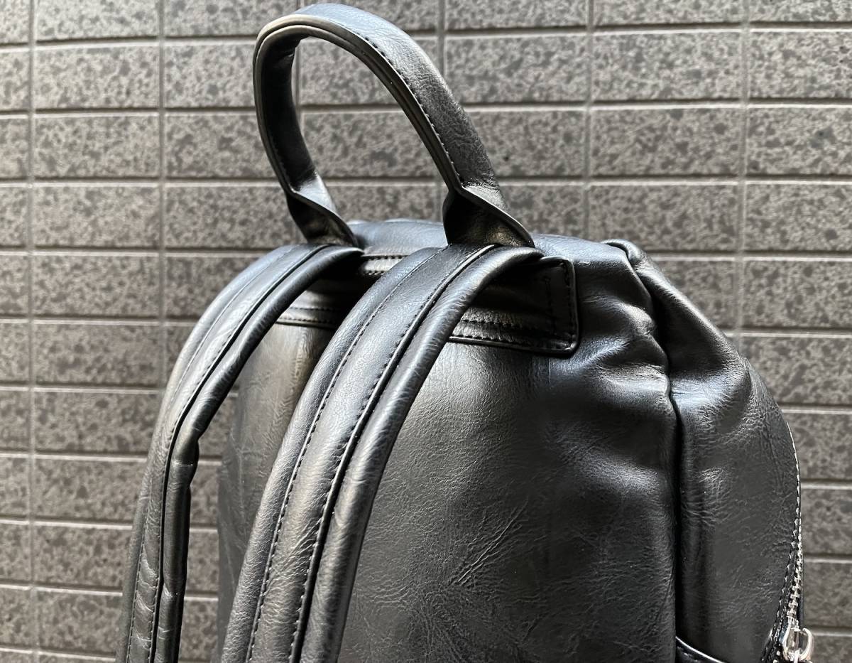 ◇モデル出品◇新品 スカル×スタッズデコレーション黒リュック バック 