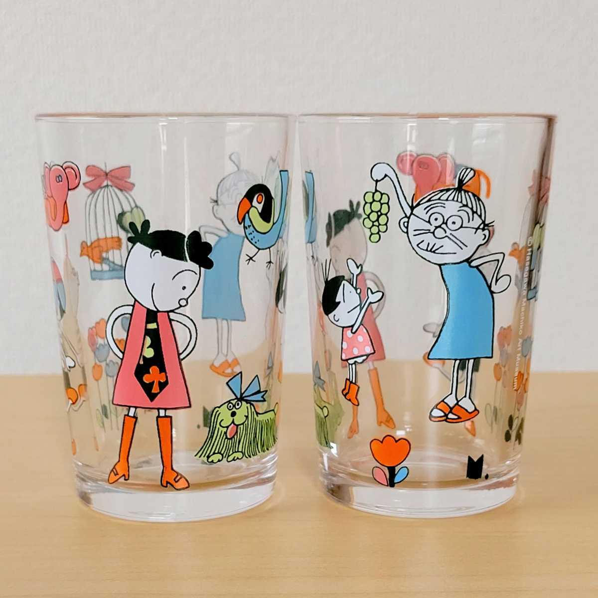 新品】サザエさん/グラス/2個セット/長谷川町子美術館/コップ/アニメ