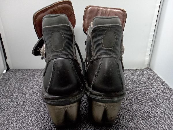 - ROCK NEWROCK(ニューロック) M-NEWMILI083-S21 古着 (NEWROCK ショートブーツ NEWROCK PLANET ニューロック プラネット ショートブーツ 合成皮革 ヒールブーツ レディース ブラック ゴールド