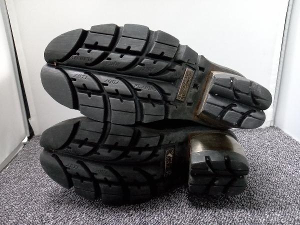 - ROCK NEWROCK(ニューロック) M-NEWMILI083-S21 古着 (NEWROCK ショートブーツ NEWROCK PLANET ニューロック プラネット ショートブーツ 合成皮革 ヒールブーツ レディース ブラック ゴールド