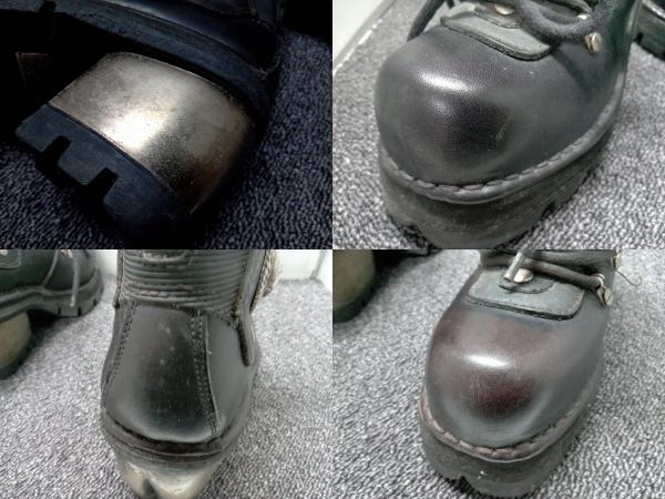 - ROCK NEWROCK(ニューロック) M-NEWMILI083-S21 古着 (NEWROCK ショートブーツ NEWROCK PLANET ニューロック プラネット ショートブーツ 合成皮革 ヒールブーツ レディース ブラック ゴールド