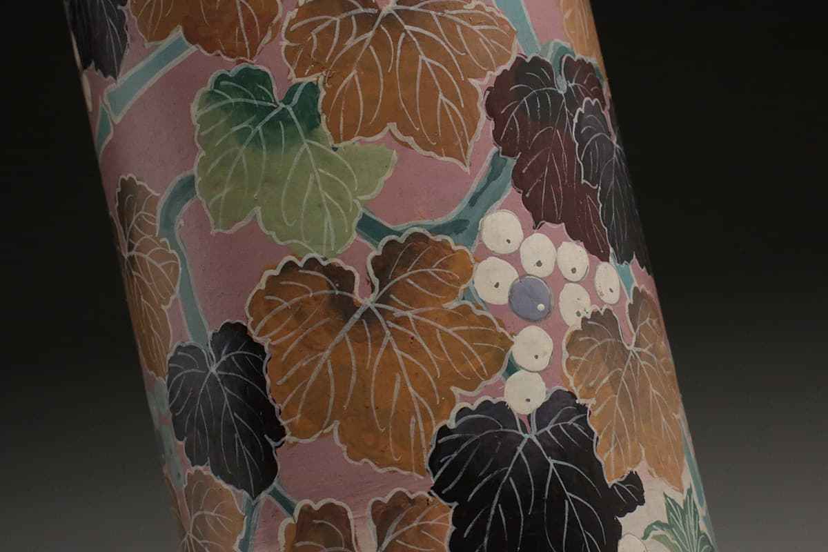 HU986 【倉澤敏恵 作】創作こけし「葡萄」高30.1cm 重681g・描彩こけし 