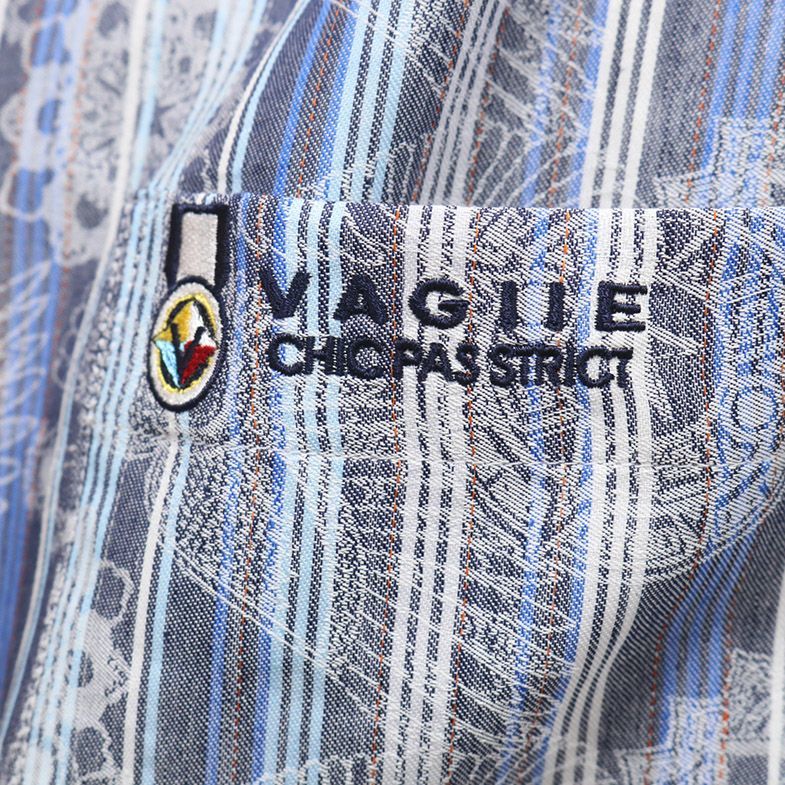 1円 春夏&frasl;VAGIIE&frasl;46(M)サイズ&frasl;日本製シャツ 清涼 綿麻ジャガード