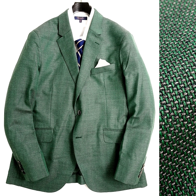 美品☆HACKETT LONDON テーラードジャケット 薄手コットン □HACKETT LONDON ハケット 定価7.2万 大きいサイズ サマーバスケット