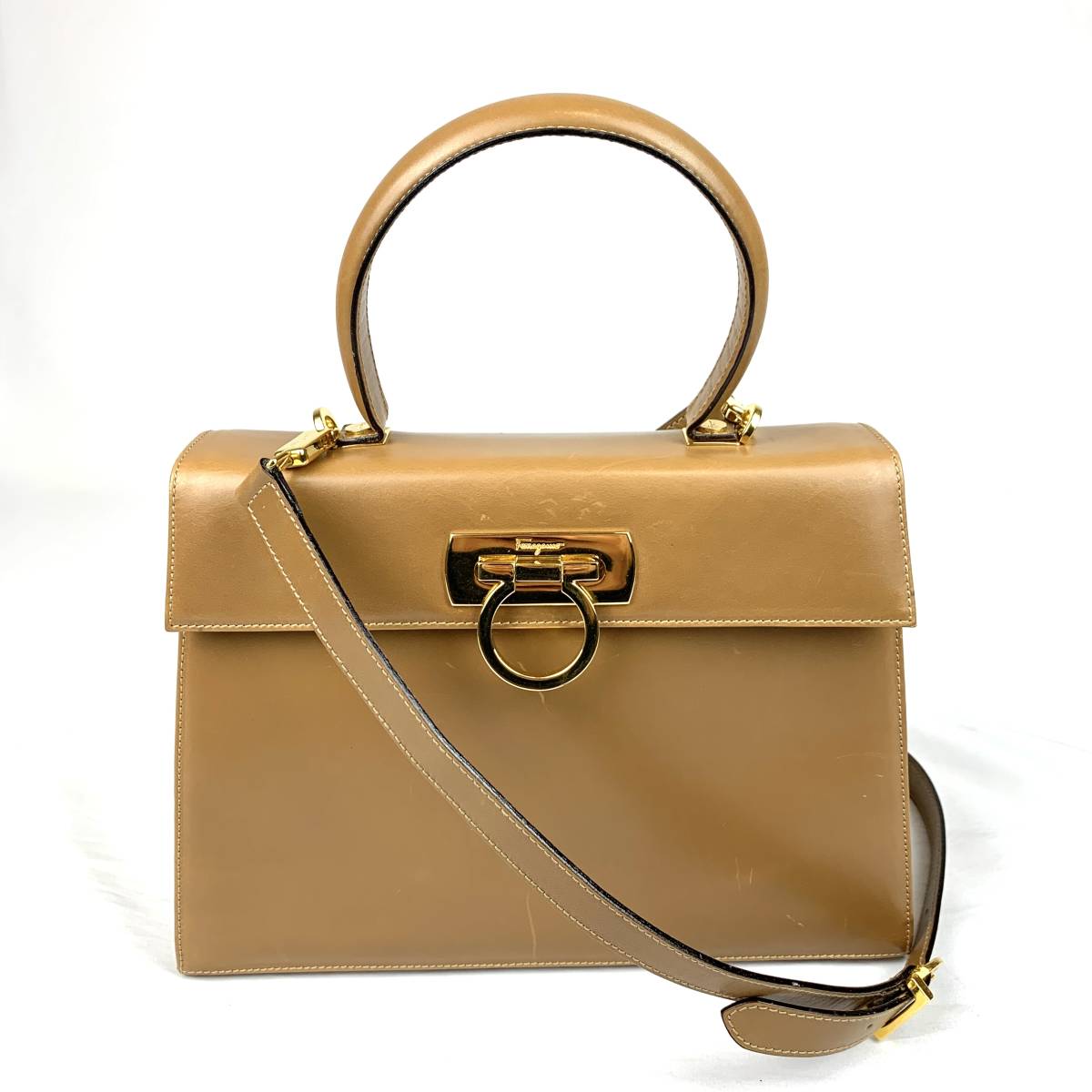 Salvatore Ferragamo レザー ガンチーニ 2WAY バッグ Salvatore 