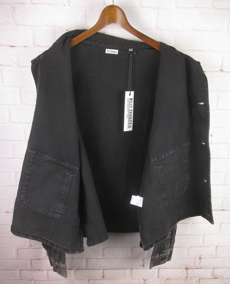 Willy Chavarria the NYFW with 115th NSAKHJ19301 WILLY CHAVARRIA ウィリーチャバリア SILVERLAKE LAPEL JACKET ブラックデニム ジャケット L 未使用 ブラック