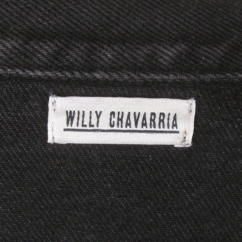Willy Chavarria the NYFW with 115th NSAKHJ19301 WILLY CHAVARRIA ウィリーチャバリア SILVERLAKE LAPEL JACKET ブラックデニム ジャケット L 未使用 ブラック