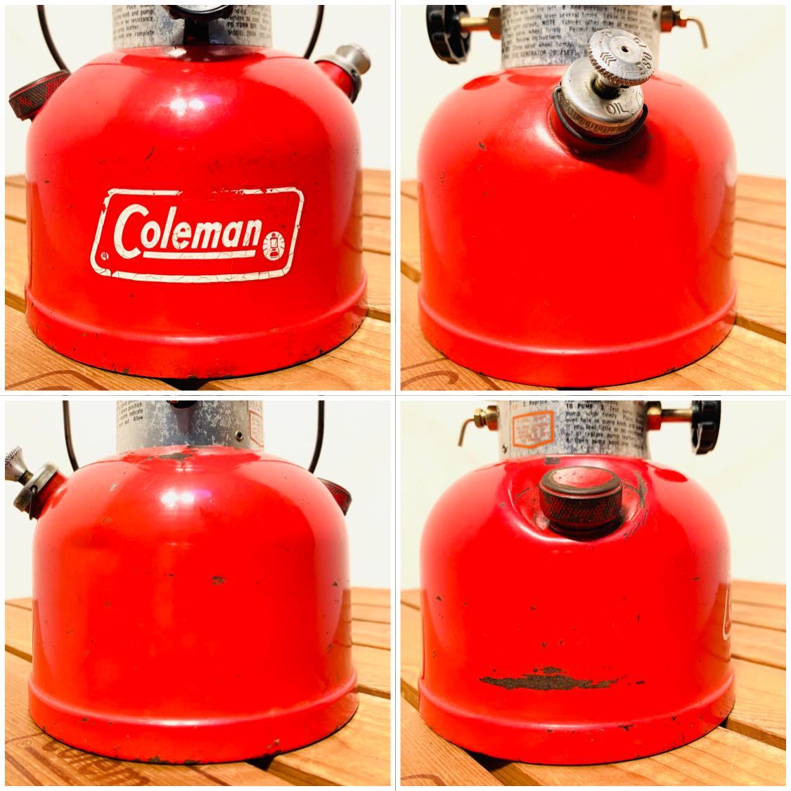☆使い込まれた赤☆黒バルブ☆コールマン Coleman 200Aランタン1976年6