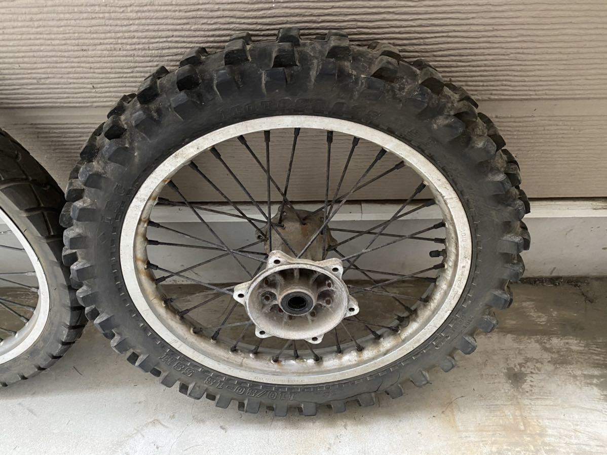 KDX オフロード ホイール 前後セット KLX250 Dトラッカー 250美品 Dトラッカー250 KLX250 ホイール前後セット オフロード モトクロス 21