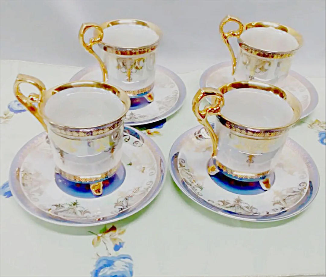 ゴールデンファンタジー 大橋陶器 ティーカップ レトロ 4客セット