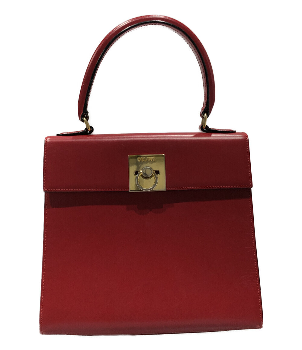 中古品】 CELINE マカダム柄 パピヨン型 ミニボストン バッグイン