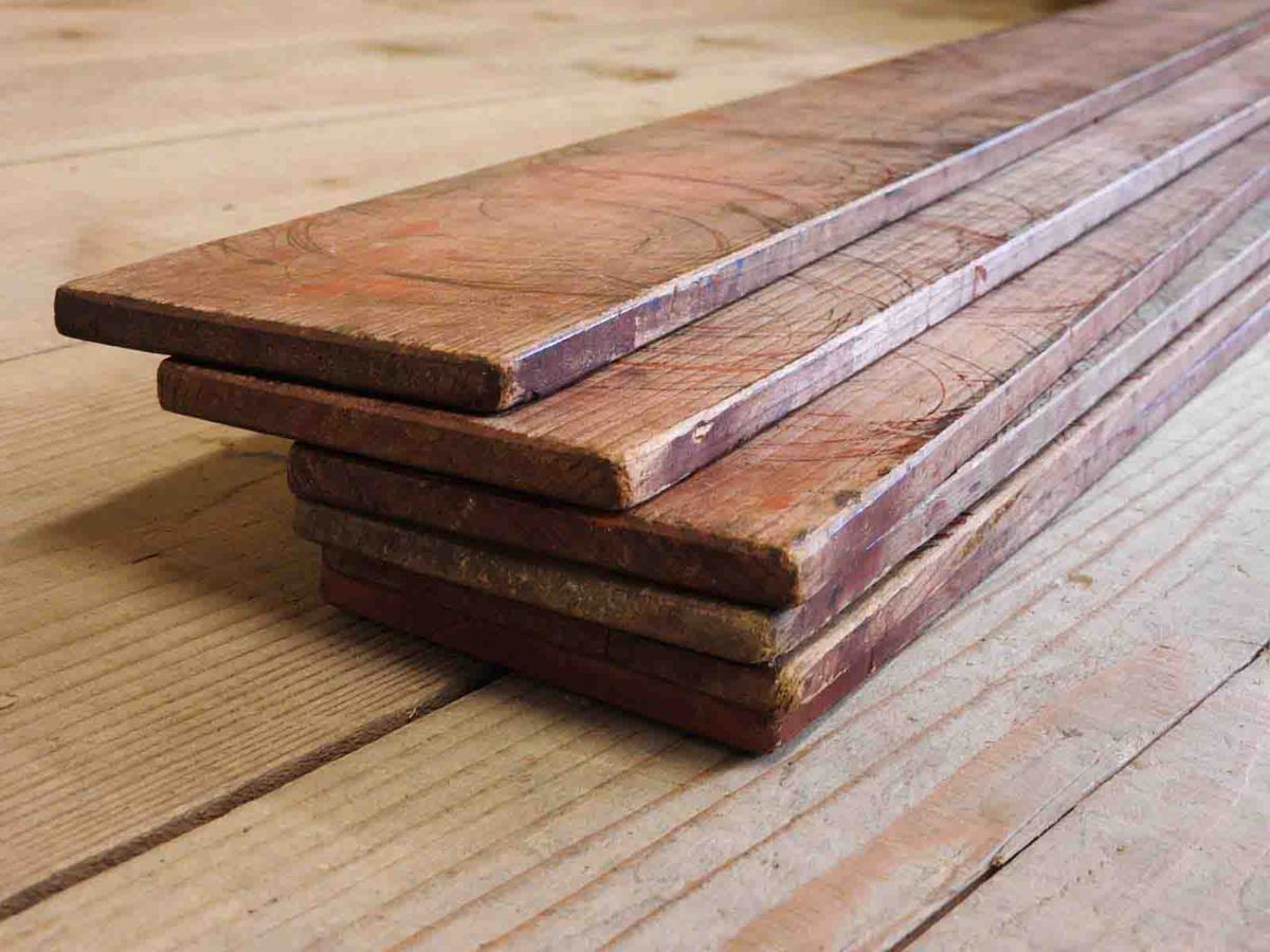 古民芸 ふるい漆板 6点set HF-0293 / 漆職人 作業台 作業板