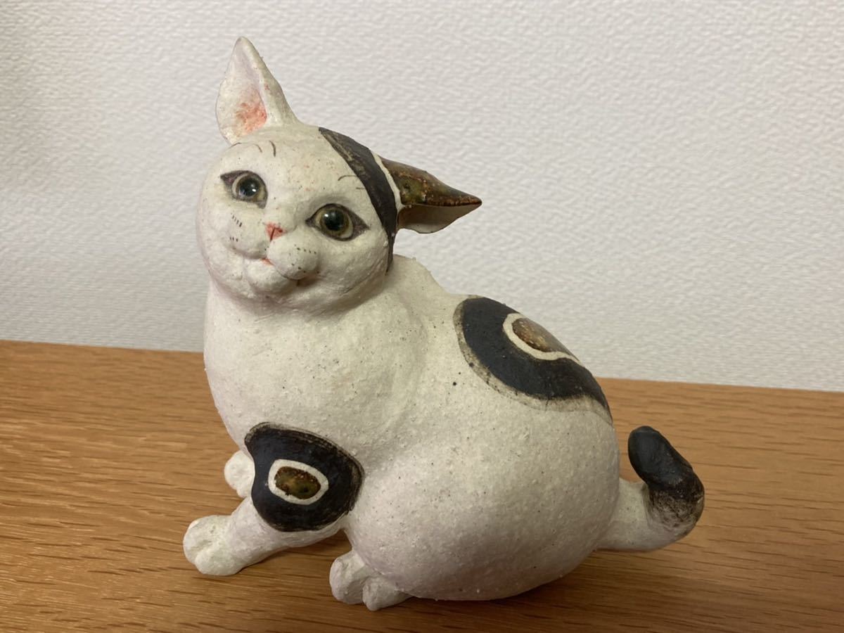 猫置物焼物 吉田一也猫ヤフオク 吉田一也 吉田猫 猫 置物 陶器