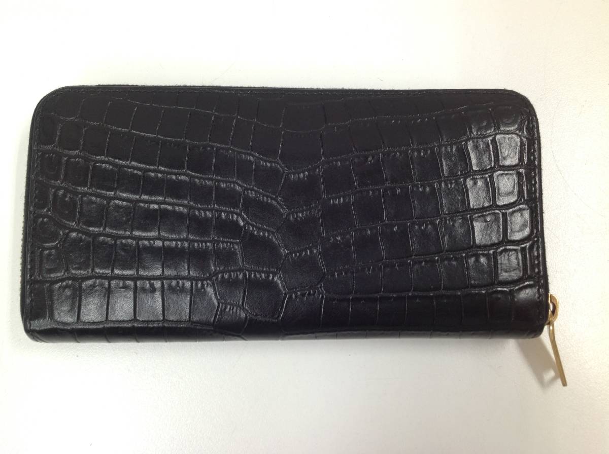 クロコ型押し Saint Laurent Yves イヴサンローラン YSL ブラック 