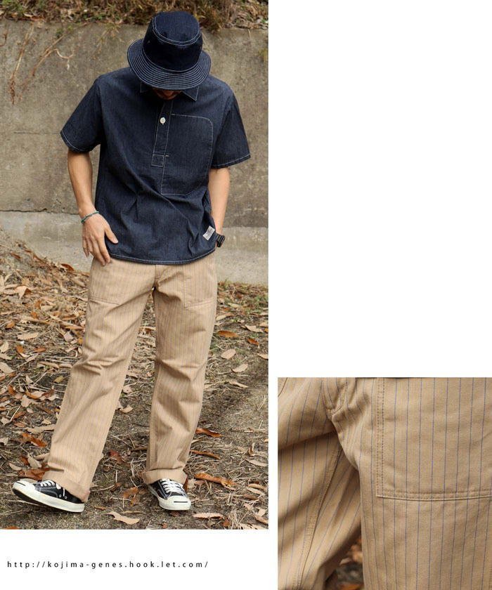 児島ジーンズ KOJIMA GENES ワークパンツ RNB-1328 コークストライプ ベイカーパンツ ベージュ 日本製 W32(83cm)新品 KOJIMA GENES 児島ジーンズ ALLS 日本製 ワークパンツ公式通販
