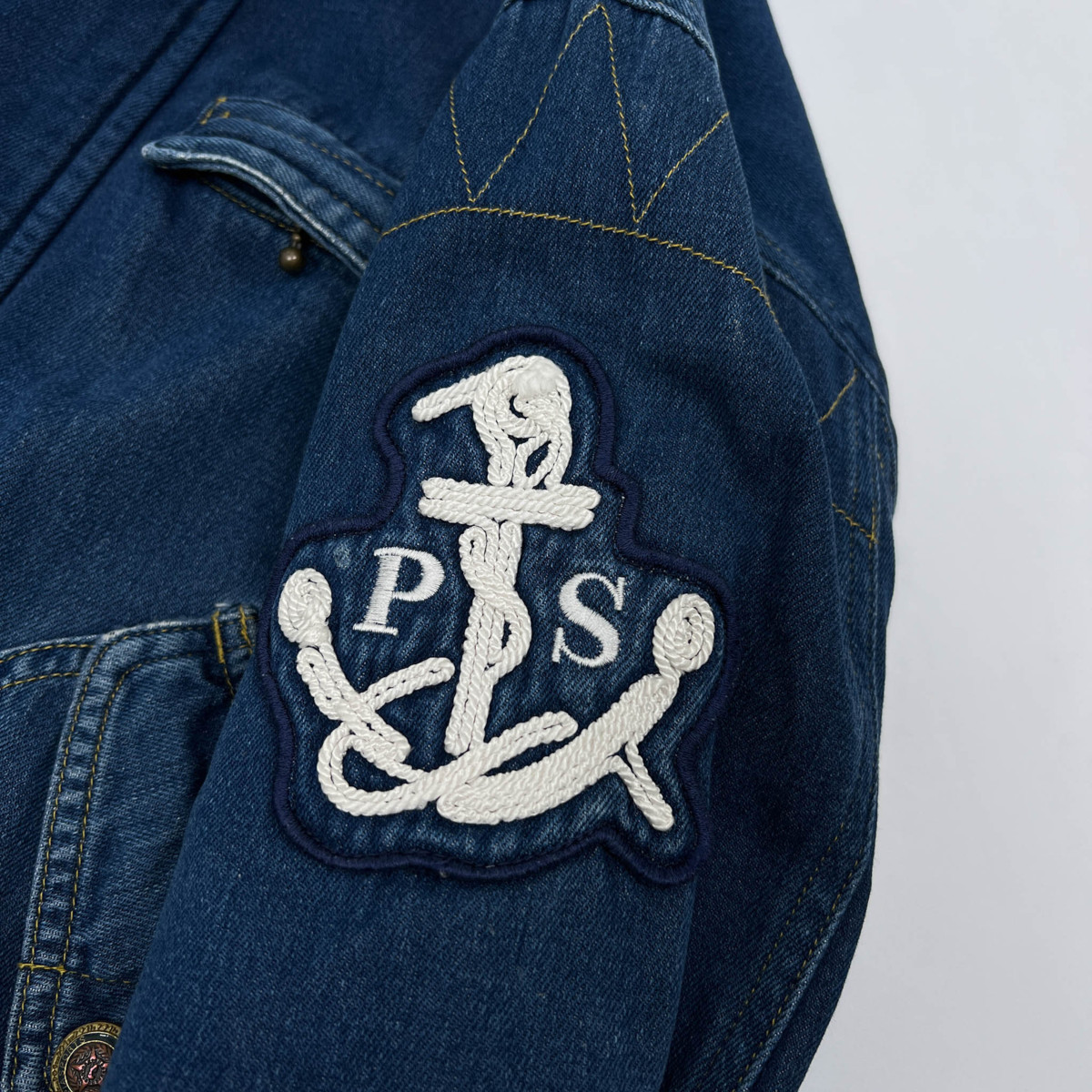 激渋!!◇PIA SPORTS ピアスポーツ マリンワッペン デニム ジャケット 