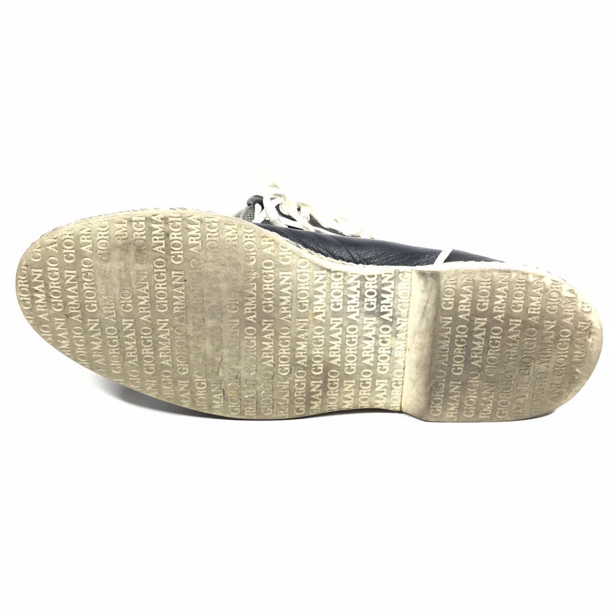 【ジョルジオアルマーニ】本物 GIORGIO ARMANI 靴 27cm スニーカー カジュアルシューズ 本革 レザー 男性用 メンズ イタリア製 42 ARMANI シューズ GIORGIO 茶 ジョルジオアルマー二27cm〜イタリア製 armani（スニーカー｜メンズ靴）：靴の通販