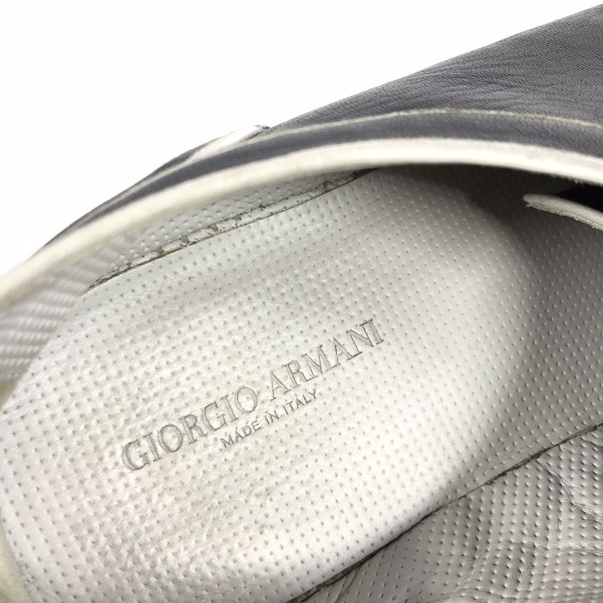 【ジョルジオアルマーニ】本物 GIORGIO ARMANI 靴 27cm スニーカー カジュアルシューズ 本革 レザー 男性用 メンズ イタリア製 42 ARMANI シューズ GIORGIO 茶 ジョルジオアルマー二27cm〜イタリア製 armani（スニーカー｜メンズ靴）：靴の通販