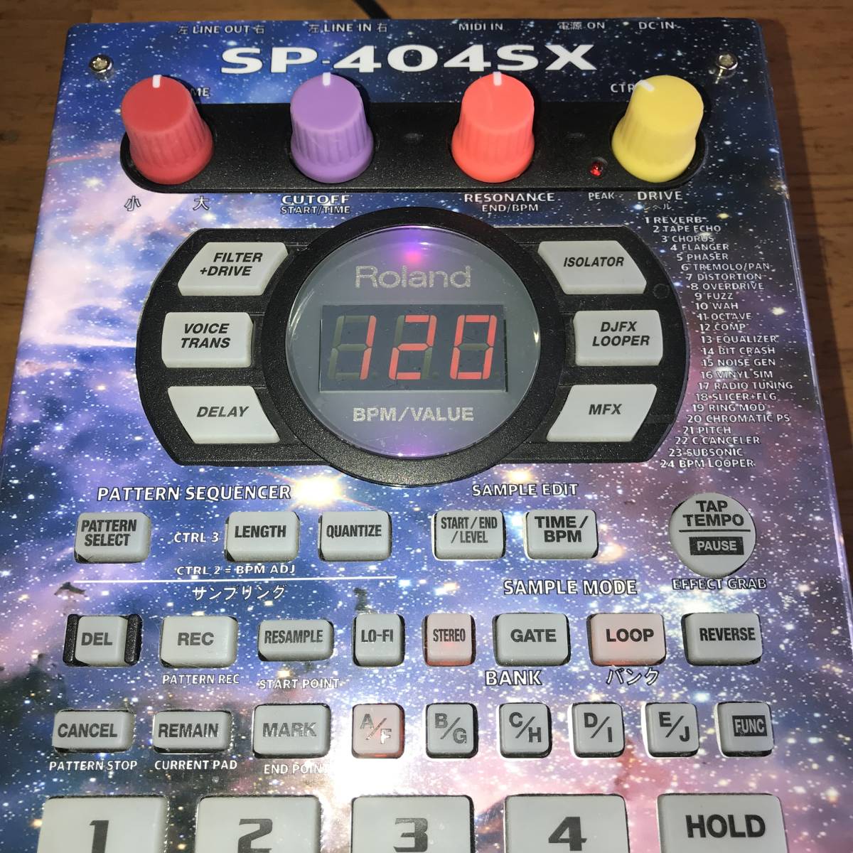 完動美品！Roland SP-404SX カスタムステッカー＆カラーノブ 