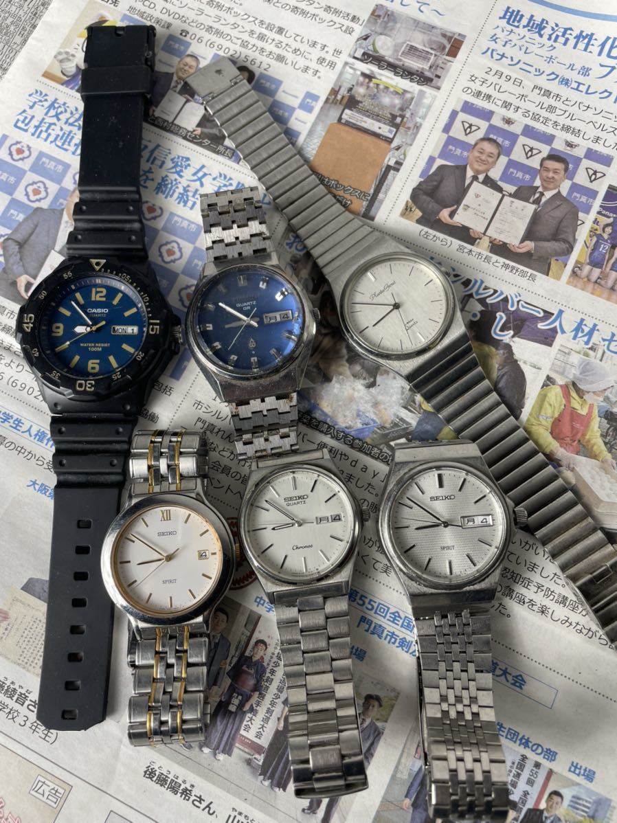 低価，人気SALE SEIKO SPIRIT QUARTZ QR CASIO など　6点セット　稼働品