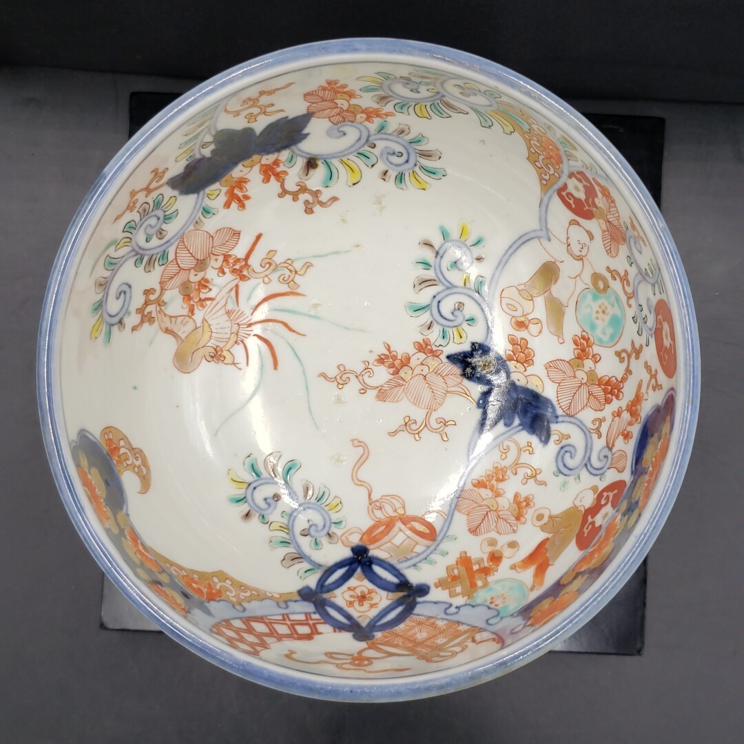 初期伊万里大鉢 江戸時代 無傷 極上 鳳凰山水文染付古伊万里大鉢28cm 献上手古伊万里深