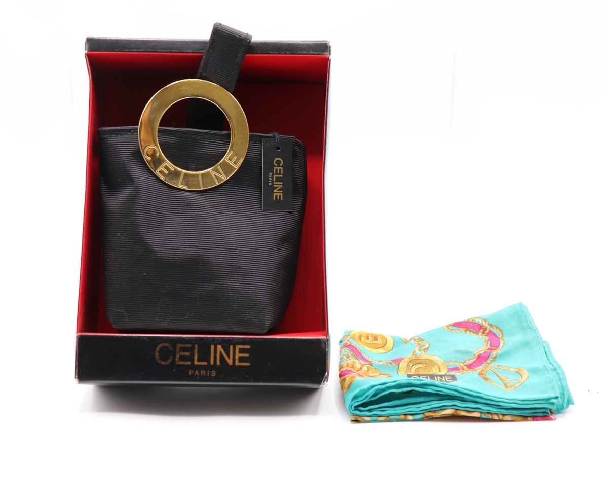 美品 CELINE /セリーヌ サークル ハンド ポーチ 小物入れ ミニバッグ 