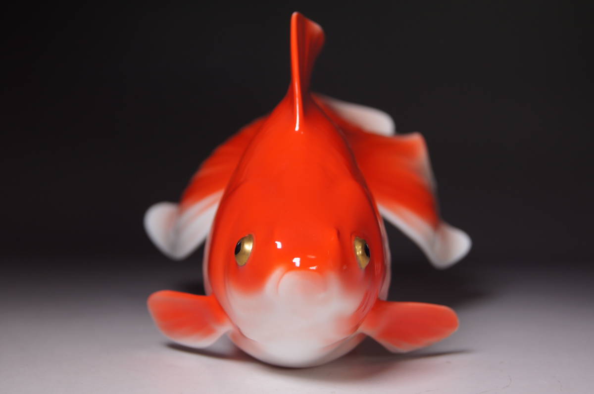 Noritake】オールドノリタケ ボーンチャイナ 金魚 大 置物 箱付 BONE