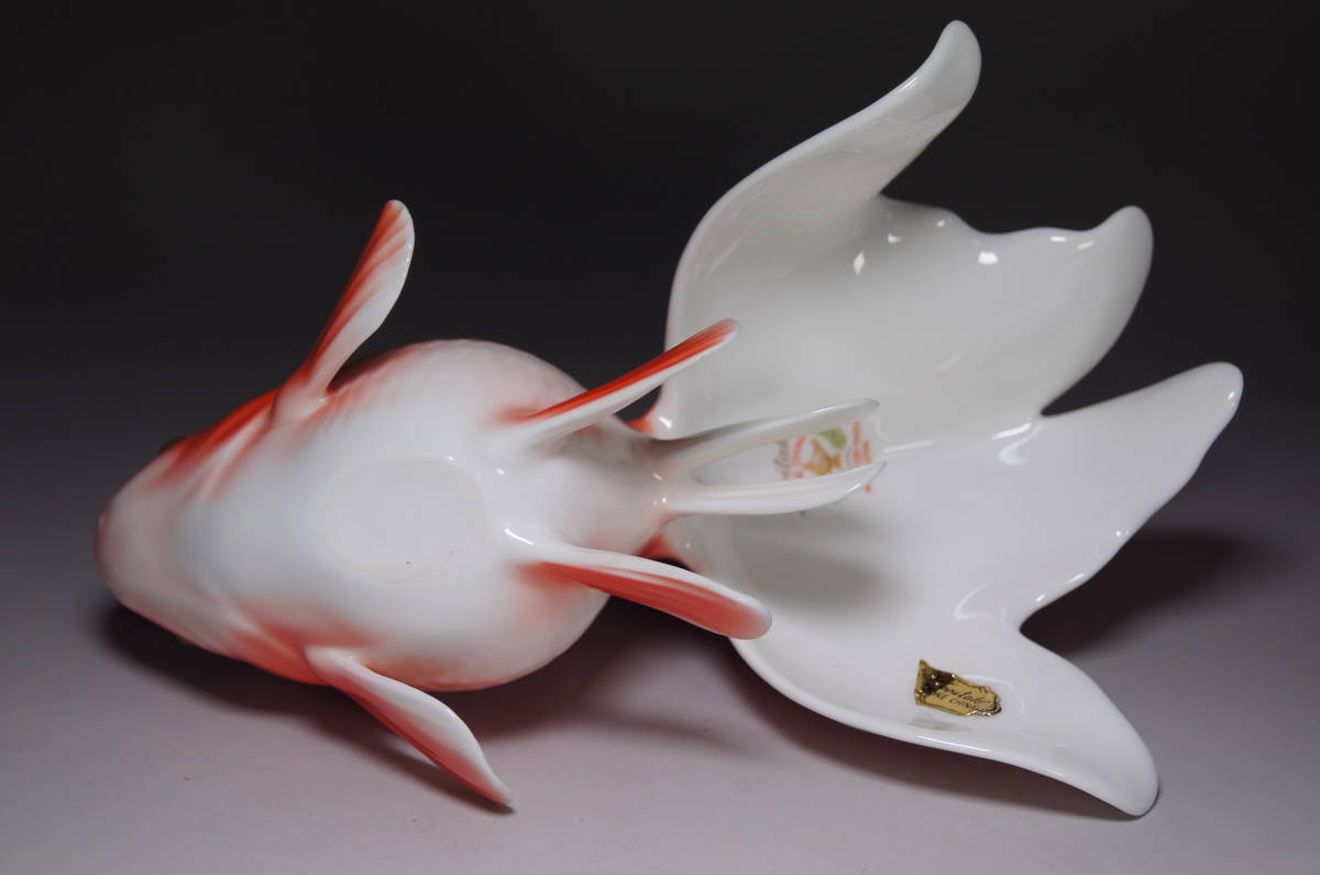 Noritake】オールドノリタケ ボーンチャイナ 金魚 大 置物 箱付 BONE
