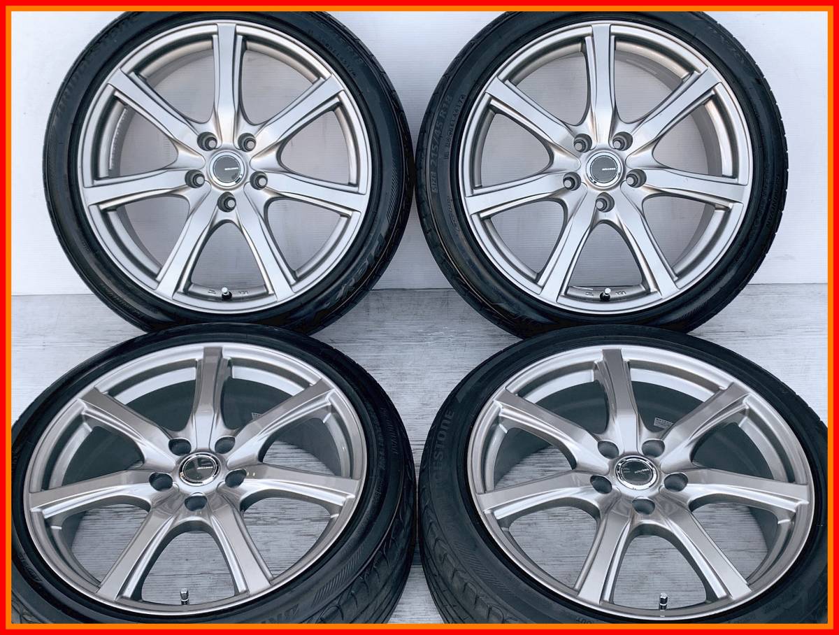 美品！Millous 18インチ 215/45R18 国産タイヤ付き！7.5J インセット38 