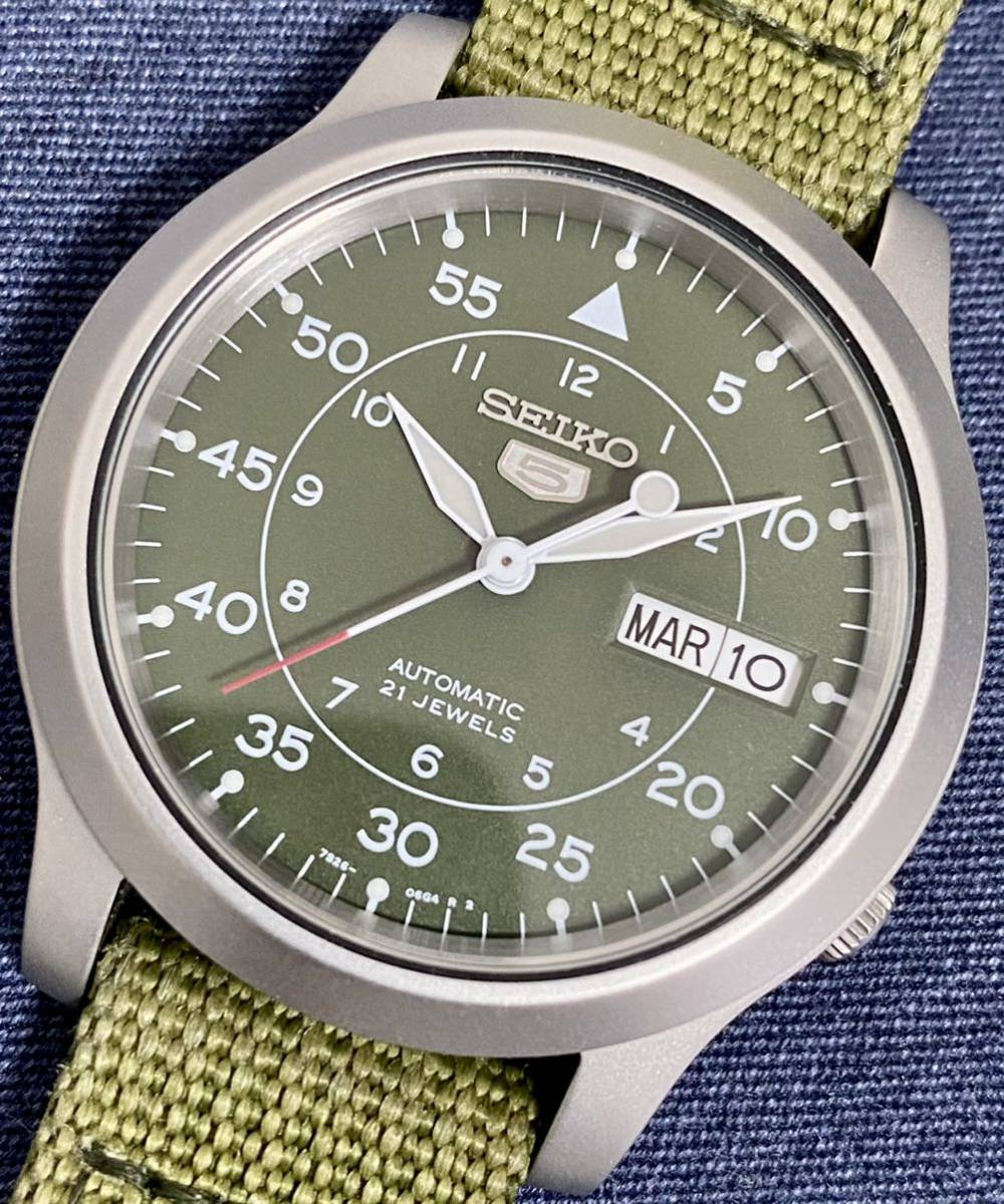 1円〜 Y 美品 セイコー セイコー5 ミリタリー 21石 7S26-02J0 メンズ 自動