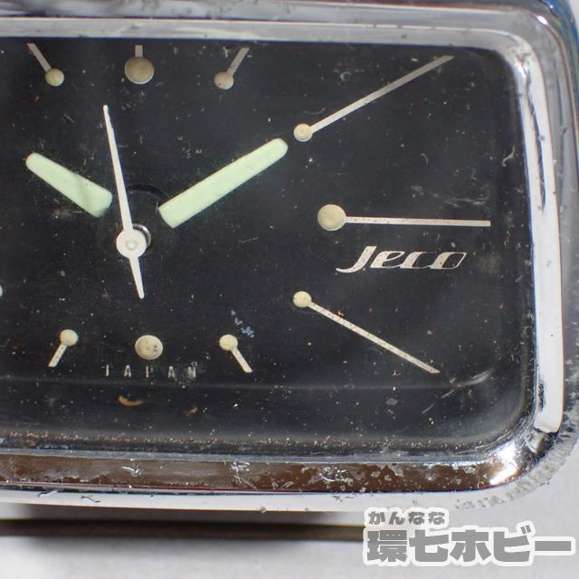 Ki125◇当時物 古い JECO 置時計 ジャンク/昭和レトロ ポップ 時計