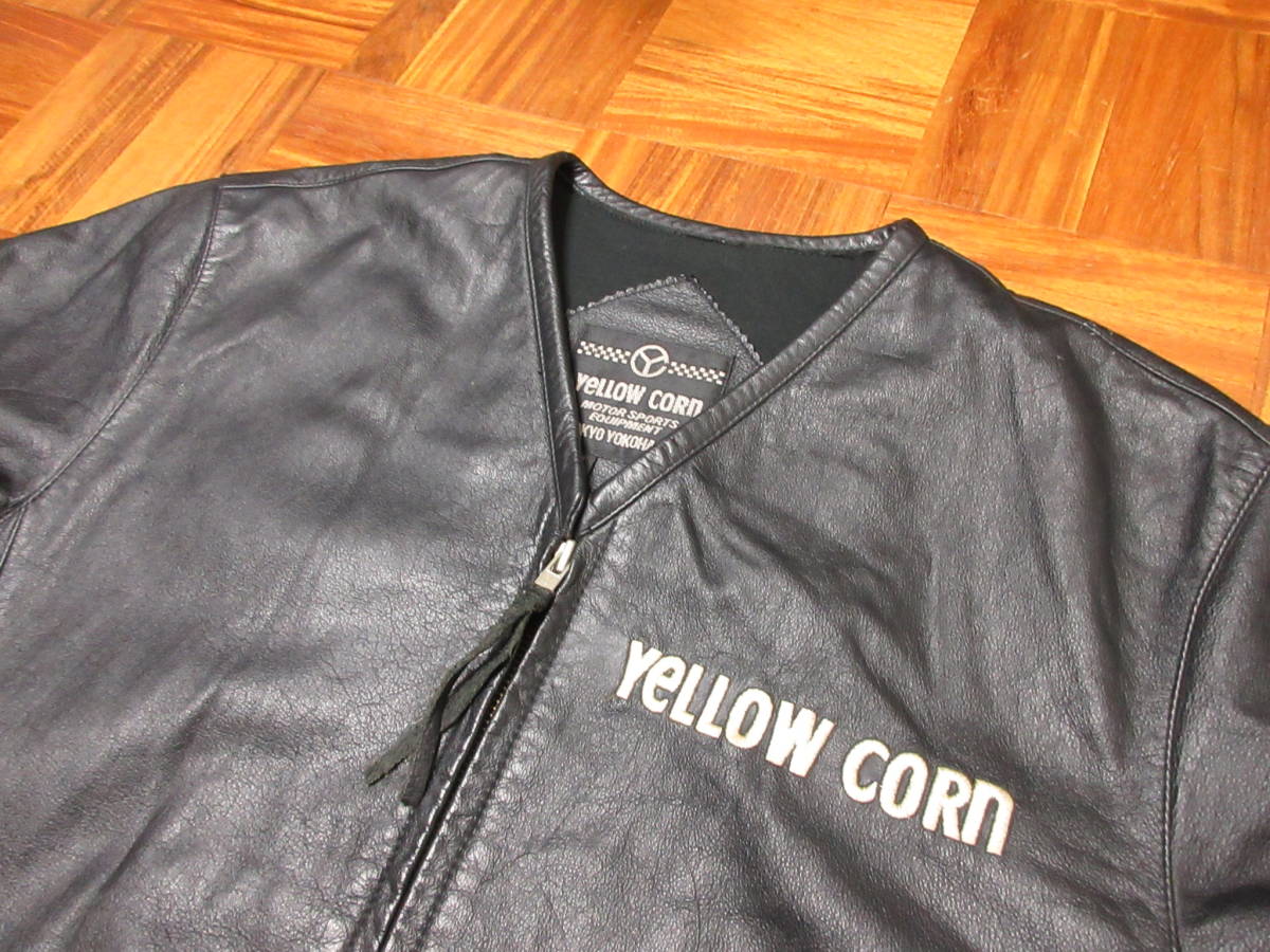 イエローコーン 半袖 パンチング レザージャケット バイクウェア CORN 