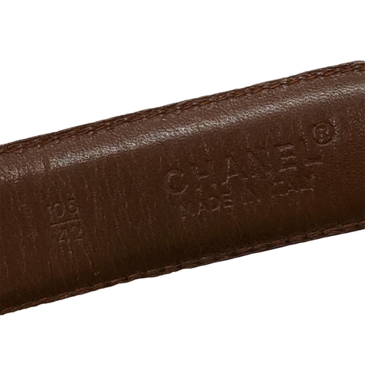 1円 CHANEL シャネル ココマーク ベルト レザー メンズ 105/42 85/74 2 