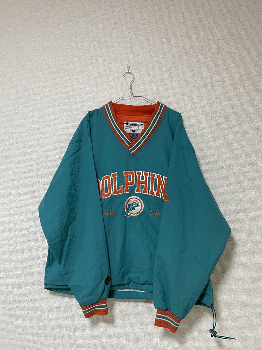 90s00s DOLPHINS ナイロンプルオーバージャケット L NFL NFL Miami
