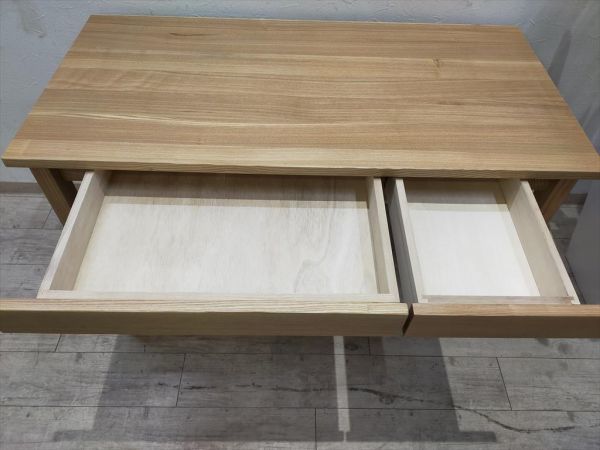 無印良品 muji 学習机＋ワゴン 幅110cm タモ材 勉強机 学習デスク 天然 