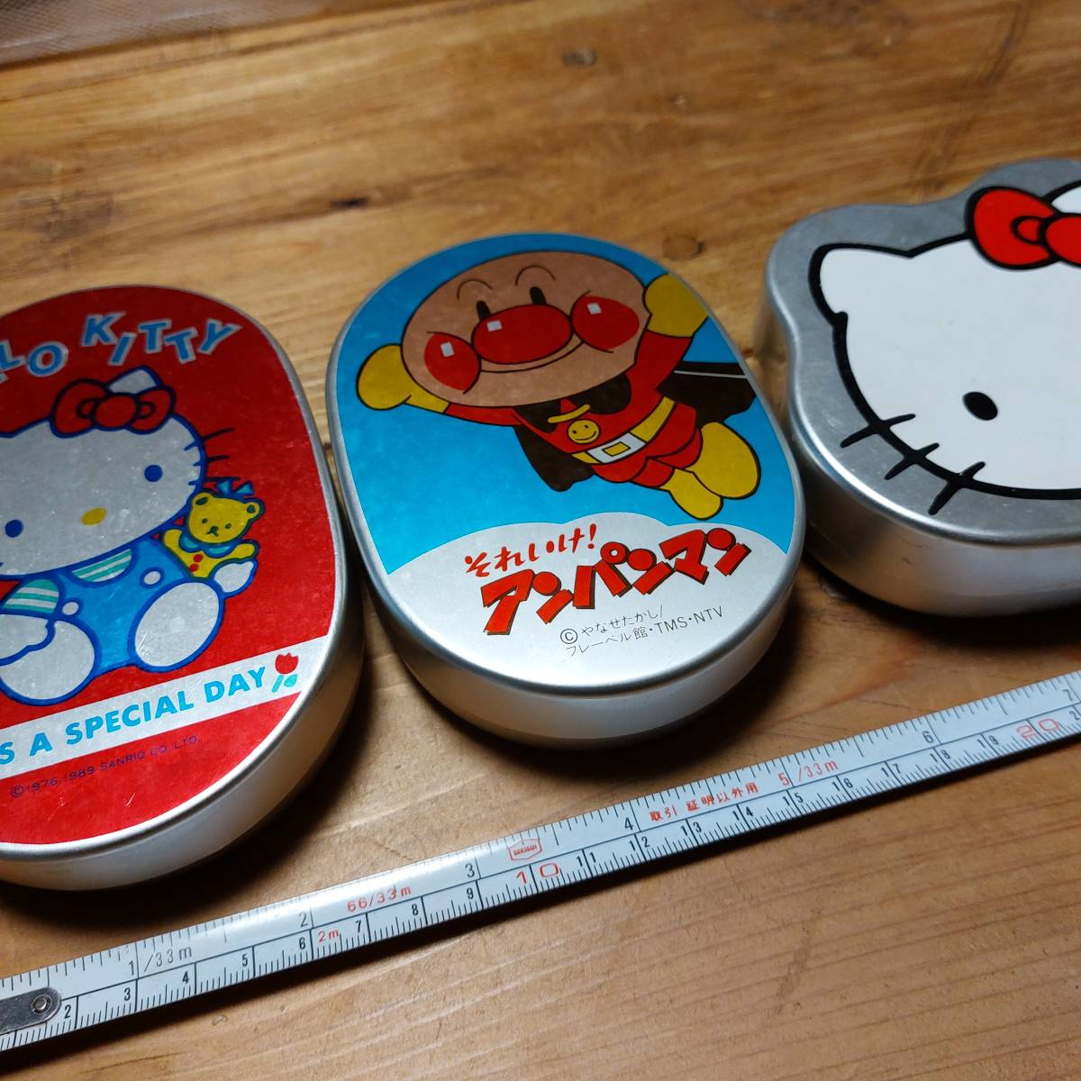 昭和レトロ アンパンマン ハローキティ アルミお弁当箱 当時物(弁当箱 