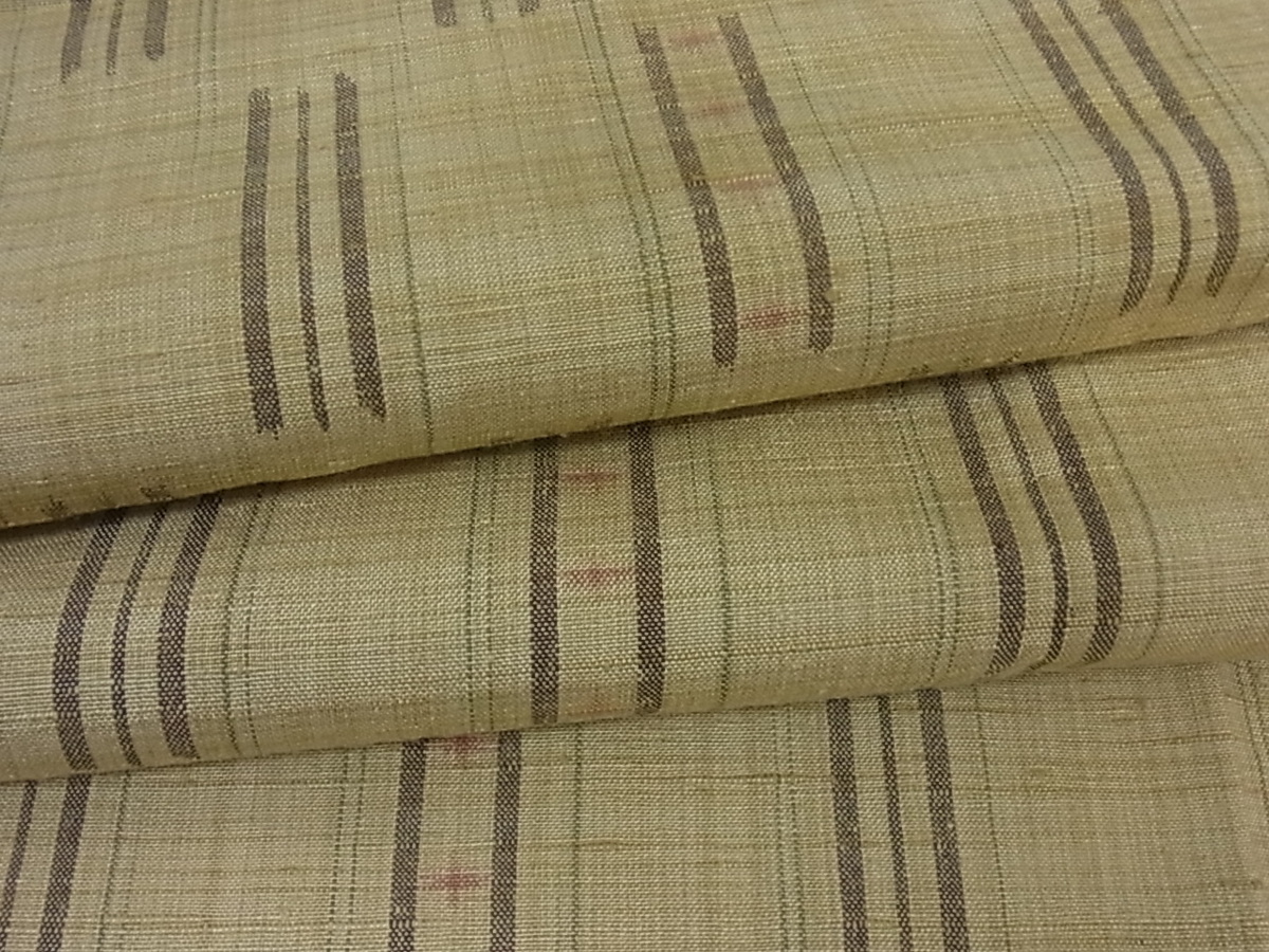 着物屋こころ■上質な紬　単衣　間道　正絹　逸品　ms072