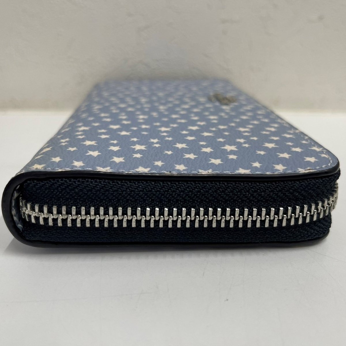 COACH 長財布 F67614 レディース レザー コーチ ブルー 星柄 ドット 未 