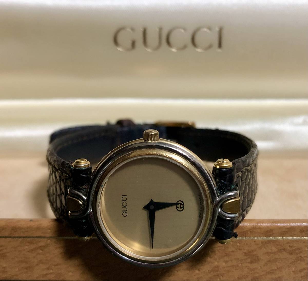 グッチ レディース腕時計 QZ 稼働 GUCCI 1円 アイボリー文字盤 9000L 0 