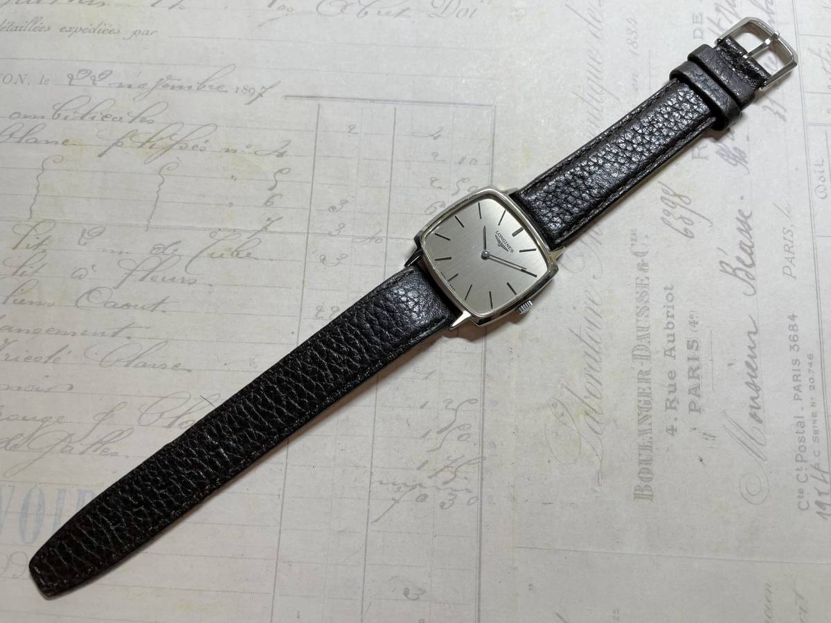 オールドロンジン 尾錠付 ローマンインデックス2針 手巻き稼働 ロンジン 2針 Cal.428 手巻き SS製 1970年代 ロンジンマーク尾錠