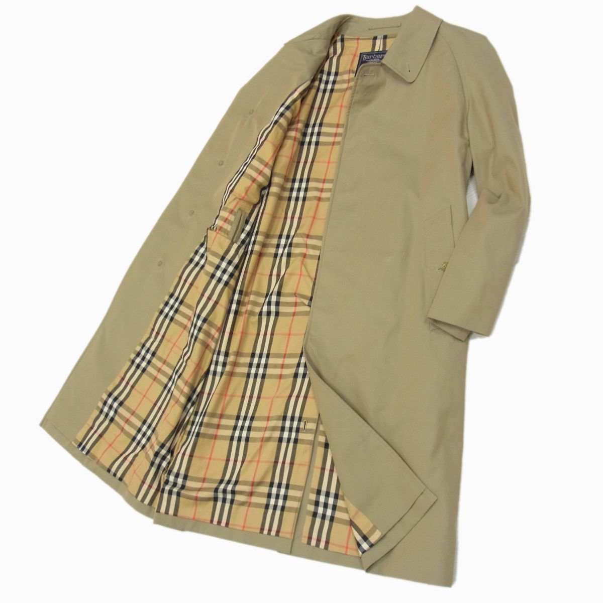 BURBERRY バーバリー ステンカラーコート オフホワイト 裏チェック L