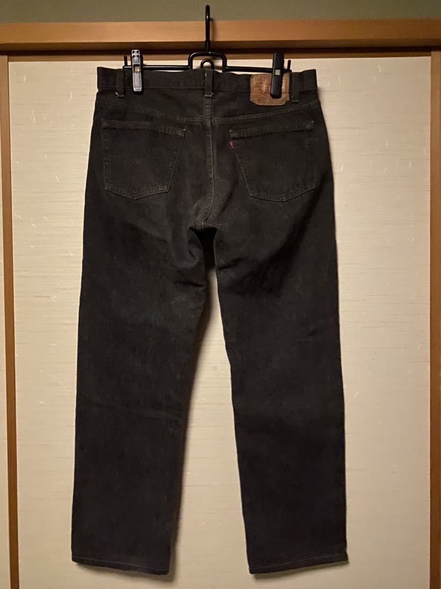 毛羽立ち 美品 W35 先染め 黒 ブラック 501 リーバイス USA製 90s  